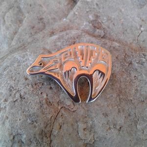 Sterling Silver Bear Fetish Pendant/Pin